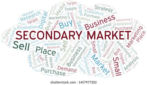 Secondary Market Word Cloud. Vector Made With Text Only