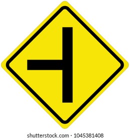 Secondary way Separate from Main way to left warning sign design by vector