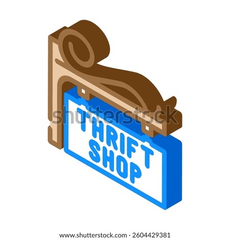 secondhand store sign thrift driven fashion isometric icon vector. secondhand store sign thrift driven fashion sign. isolated symbol illustration