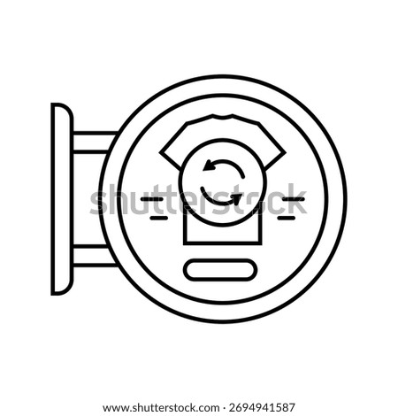 secondhand store sign thrift driven fashion line icon vector. secondhand store sign thrift driven fashion sign. isolated contour symbol black illustration