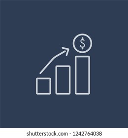 Second-lien loan icon. Trendy flat vector line Second-lien loan icon on dark blue background from business   collection. 