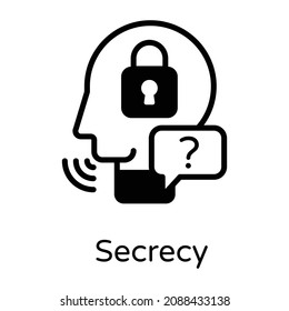 A secrecy icon in glyph design
