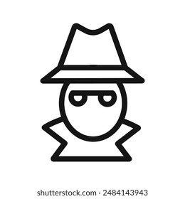 Secret agent icon black and white vector sign