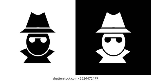Secret agent icon Flat art illustration in outline