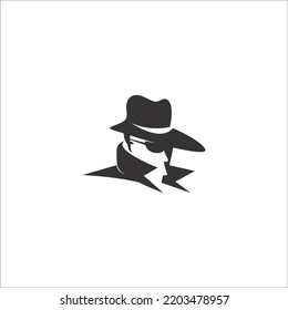 Secret Agent Icon Logo Design Illustration Template