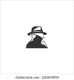 Secret Agent Icon Logo Design Illustration Template