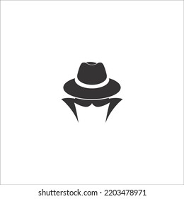 Secret Agent Icon Logo Design Illustration Template