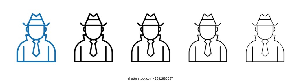 Secret agent icon Outline vector logo for web ui