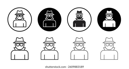 Secret agent icon Simple thin outline