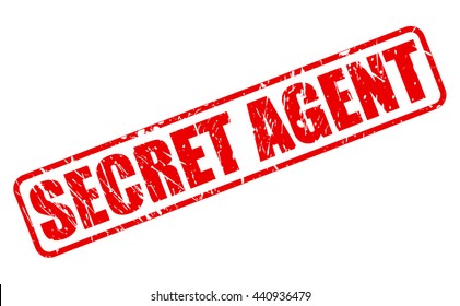 SECRET AGENT RED STAMP TEXT ON WHITE