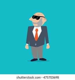 secret agent, spy, scout. vector illustration of cartoon