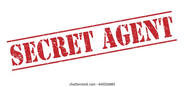 Secret Agent Vector Stamp On White Background