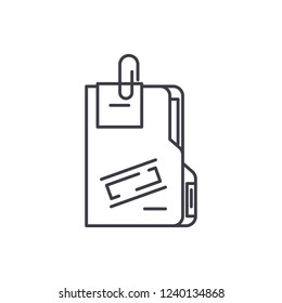 Secret archive line icon concept. Secret archive vector linear illustration, symbol, sign