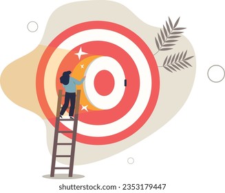 Secret to be success, business strategy to reach target or goal, objective or career challenge concept.flat vector illustration.