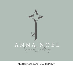 Secret blog key label design lettering anna noel drawing in vintage art style on beige background