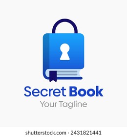 Secret Book Logo Vector Illustration. Template Design Idea Combining padlock and book shape