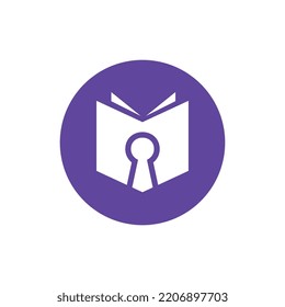 Secret Book Safe Logo Template, Book Lock Icon Design Vector