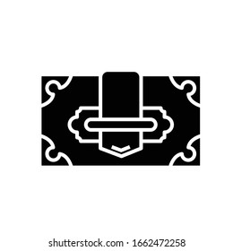 Secret box black icon, concept illustration, vector flat symbol, glyph sign.