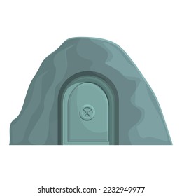 Vector de dibujos animados de iconos secretos del búnker. Refugio de bombas. Juego seguro