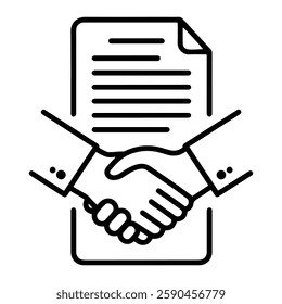 Secret Business Pact Icon Representing Confidentiality, Deals, and Corporate Agreements