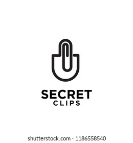 secret clips logo idea icon design vector