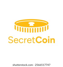 secret coin flat minimalist logo design