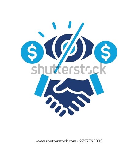 Secret Deal Icon Mixed Vector Illustration