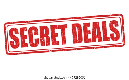 Secret deals grunge rubber stamp on white background, vector illustration