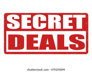 Secret deals grunge rubber stamp on white background, vector illustration