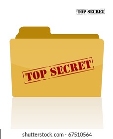 Secret document folder with top secret printed on face.