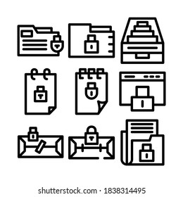 icono de documento secreto o logotipo símbolo de signo aislado ilustración vectorial - Colección de iconos vectoriales de estilo negro de alta calidad

