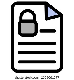 Secret Document with a lock icon symbol - Top secret or secure document