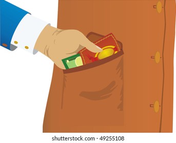 Secret embezzlement by theft.