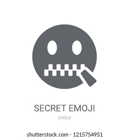 Secret emoji icon. Trendy Secret emoji logo concept on white background from Emoji collection. Suitable for use on web apps, mobile apps and print media.