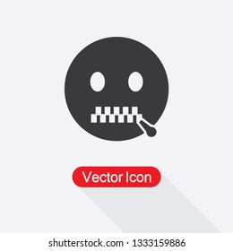 Secret Emoji Icon Vector Illustration Eps10