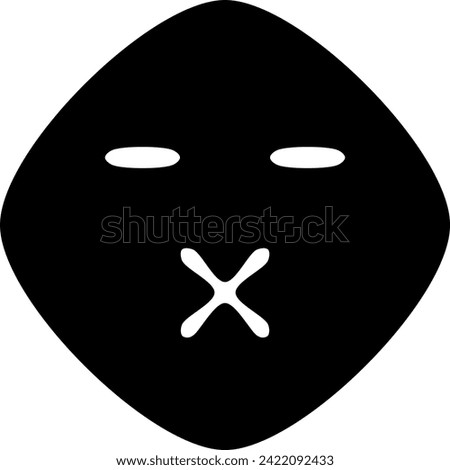 secret emoji vector icon - simple round curve