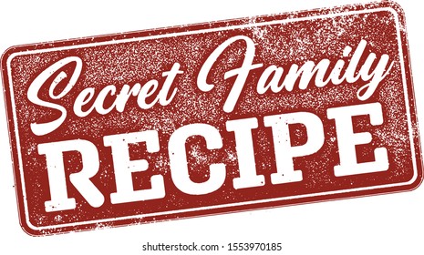 Secret Family Recipe Rubber Stamp