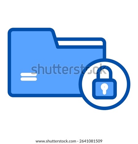 Secret file blue color icon. Simple vector icon design in blue color style. Editable vector format