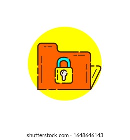 secret file for cyber security icon theme with line design style