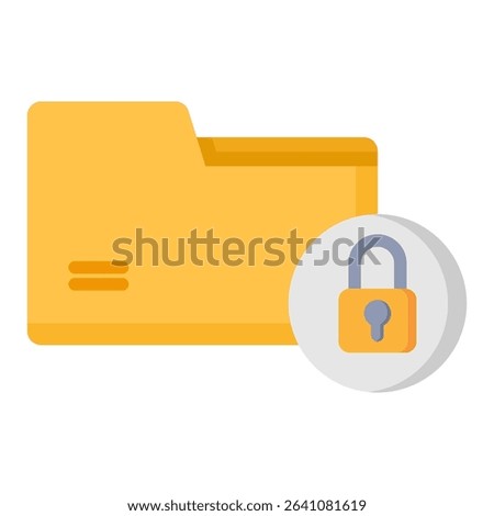 Secret file flat color icon. Simple vector icon design in flat color style. Editable vector format