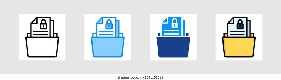 Secret File Icon Collection Set Multiple Style