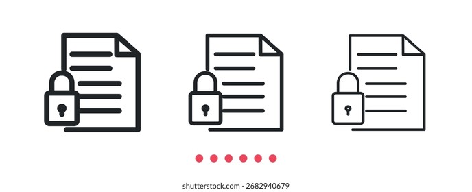 Secret file icon. Thin line icon vector