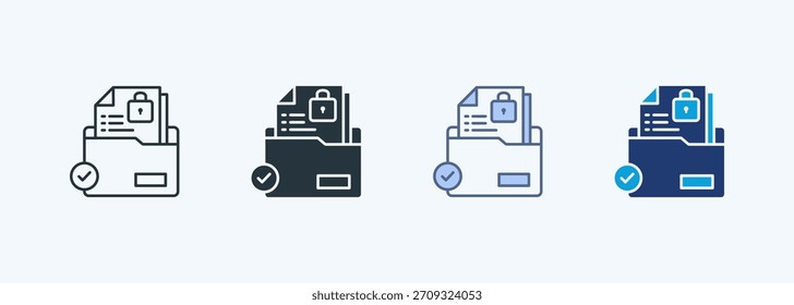Colección de icono de varios estilos de archivo secreto