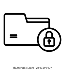 Icono de contorno de archivo secreto. Diseño de icono de Vector simple en estilo de contorno. Formato de Vector editable