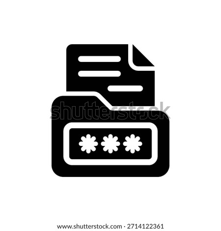 Secret Folder Glyph Icon. Secret Folder Icon