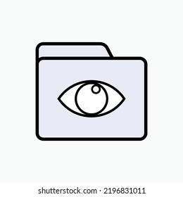 Secret Folder Icon. Eyes Only Symbol - Vector.