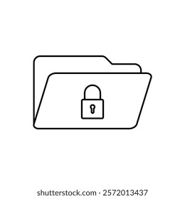 Secret folder icon in liner stroke style