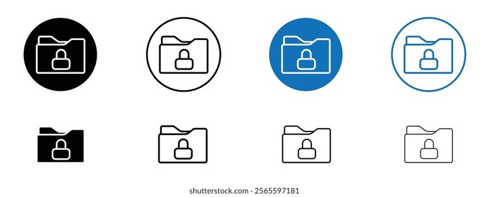 Secret folder icons in black and blue colors