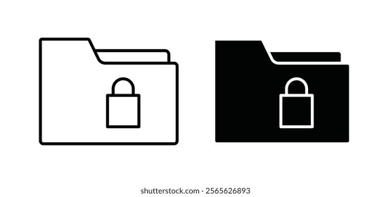 Secret folder icons in black and white colors