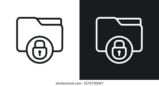 Secret folder icons set vectors on white background.